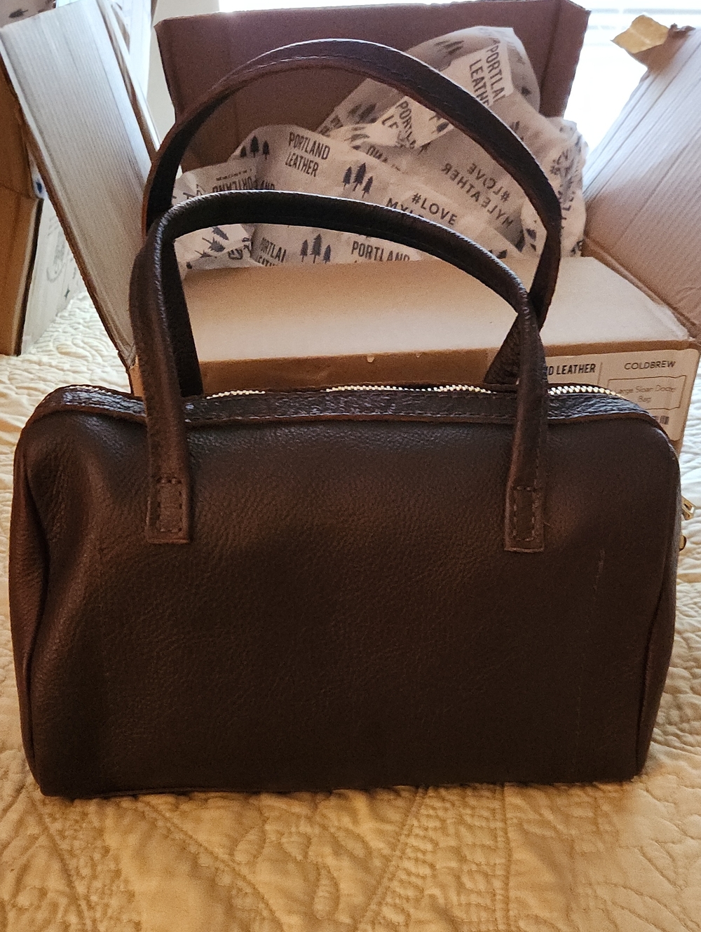 Portland Leather Dark Brown Leather Sloan Dr Bag
